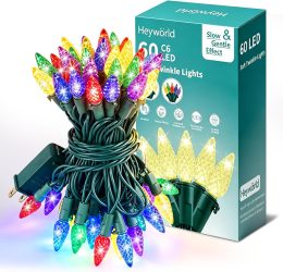 Heyworld C6 Gentle Twinkle Christmas Light, 60/120 LED Soft Twinkling Strawberry Lights, UL Certified Waterproof Connectable for Indoor Outdoor Xmas Tree Wedding Party Decor
