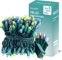 Heyworld 35/50/60/100 LED Slow Twinkle Christmas Lights, 5mm Wide Angle Soft Glow UL Certified String Lights , Connectable Waterproof for Indoor & Outdoor Holiday Decor